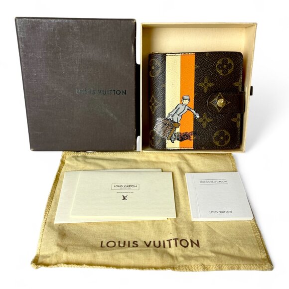 LOUIS VUITTON Monogram Groom Compact Snap Wallet RARE LV +Box Booklet Dust Bag - Picture 1 of 15
